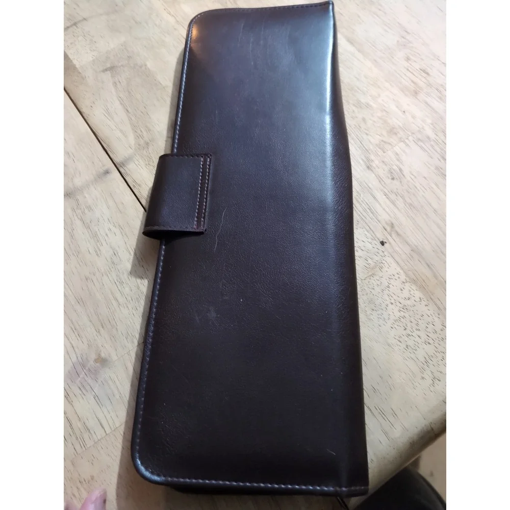 Genuine Leather Tie Travel Mjg Storage Case Hanging VTG Retro Organizer‎ Necktie